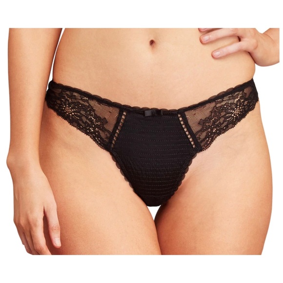 NWT DITA VON TEESE WOMEN's SCREEN QUEEN G-STRONG LINGERIE PANTIE in BLACK - Picture 2 of 9